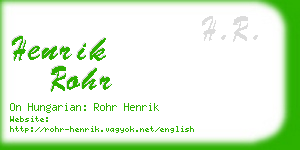 henrik rohr business card